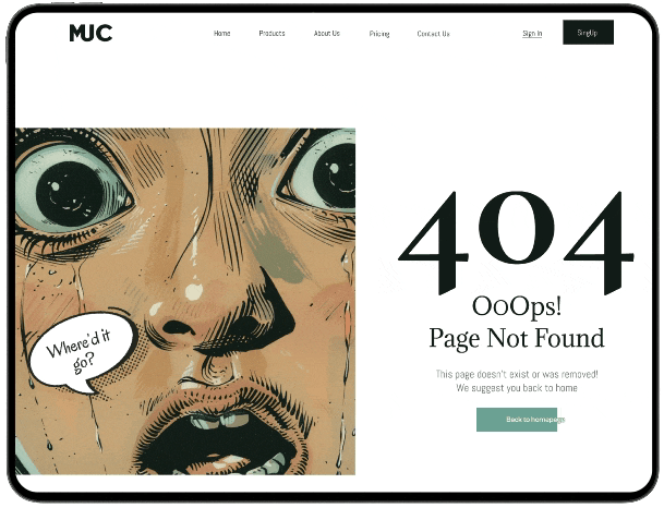 404 Not Found visual detail